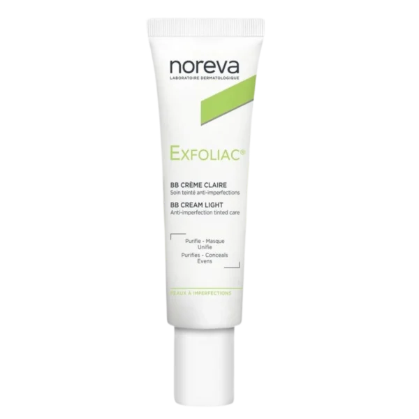 بی بی کرم اکتی پور اکسفولیاک نوروا روشن Noreva EXFOLIAC BB Light Cream Tinted - Image 1